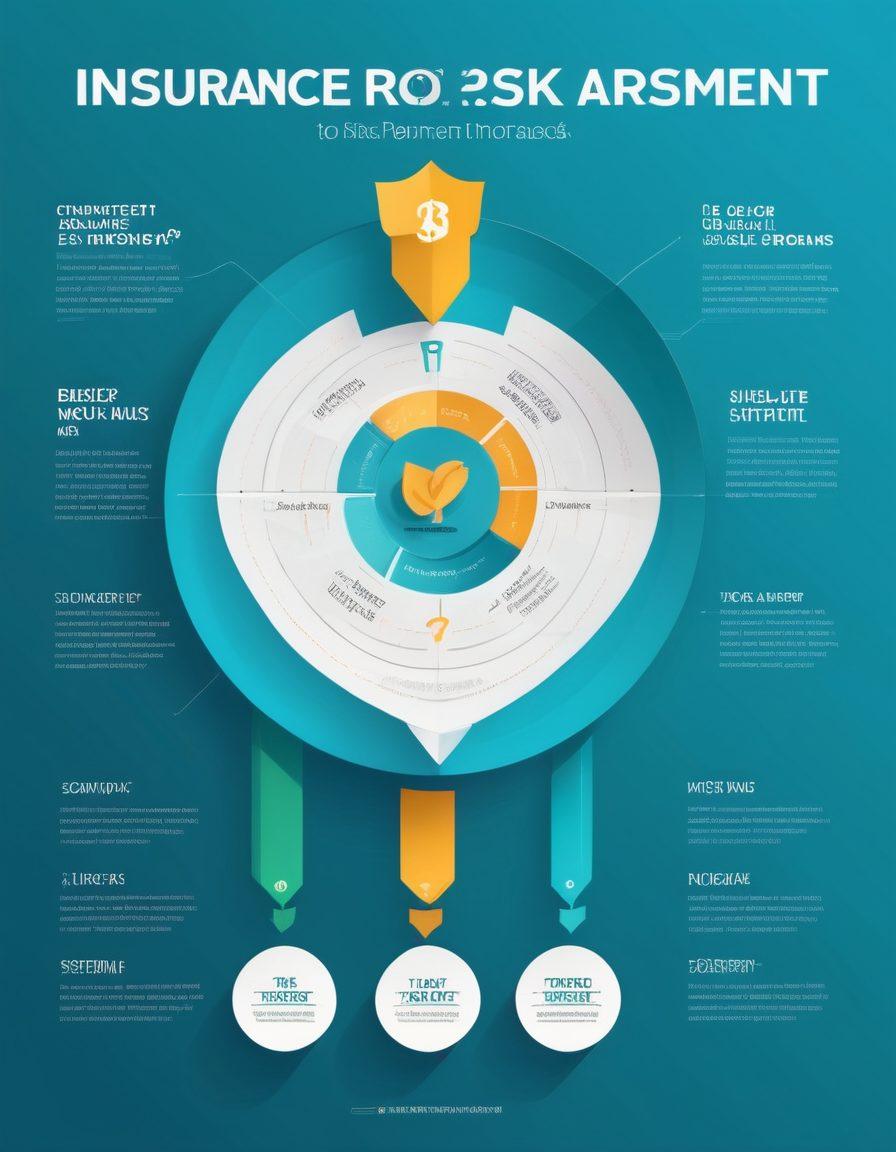 A visually appealing infographic depicting the journey from insurance premiums to claims. Include distinct sections illustrating key steps: payment of premiums, risk assessment, policy coverage, claim submission, and final payout. Use icons for visual appeal, showing money, paperwork, and people in various life situations. Incorporate a vibrant color palette, making navigation intuitive and engaging for readers. vector art. vibrant colors.